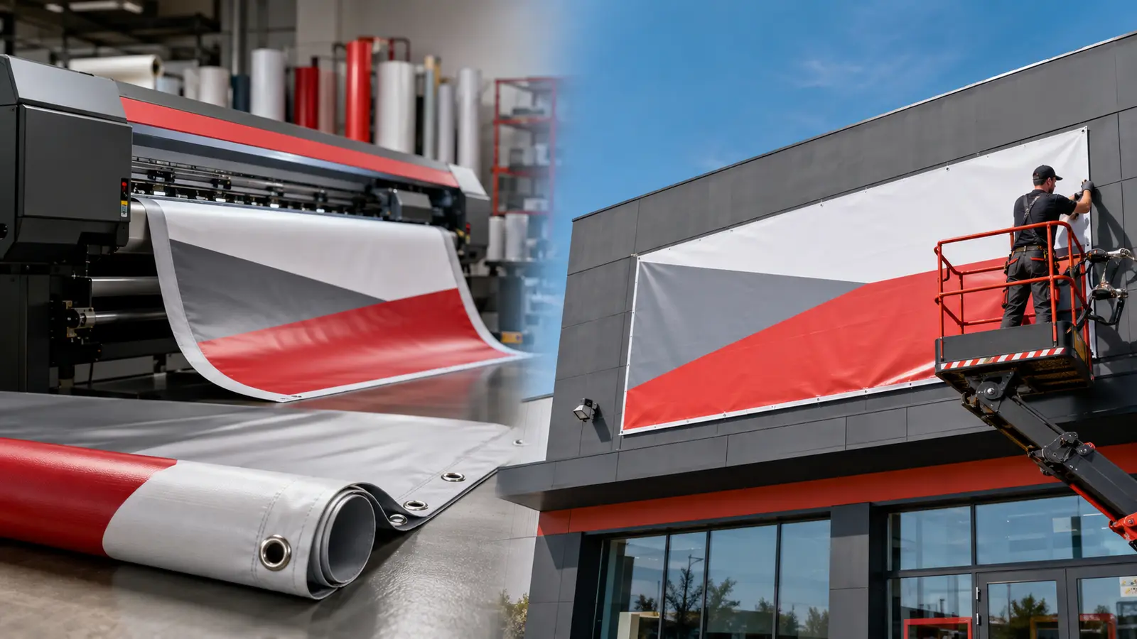 Baner reklamowy na zewnątrz – jaki materiał i wykończenie wybrać?